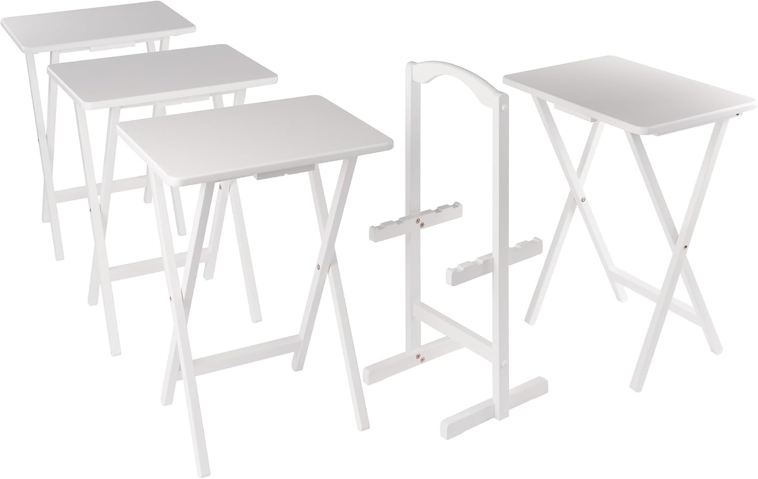 Winsome Alex Set of 2 Foldable Snack Tables, Natural, 26"
