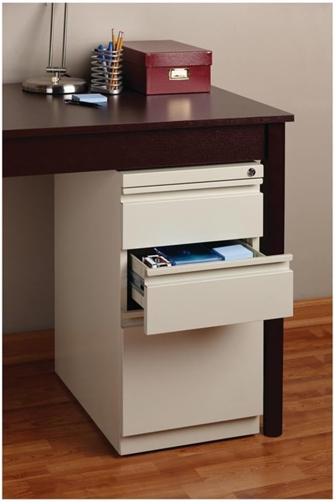 Pemberly Row 3 Drawers 27.75" Vertical White Metal Filing Cabinet Lockable Pre-Assembled Stationary Letter Size for Home, Office