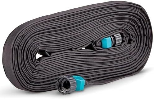Gilmour 25' Black Flat Weeper Soaker Hose for Garden Beds, Drip Irrigation Outdoor Hose, Flexible Garden Hose for Vegetable Gardens, Flower Beds