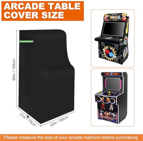 Arcade Table Cover, 600D Heavy-duty Waterproof Dust-Proof Covers for Indoors/Outdoors Arcade Game Machine Table, All Weather Protective, 31*22*66in