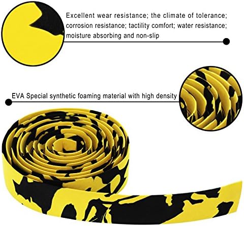 TOPCABIN Comfort Gel Road Bike EVA Handlebar Tape Bike Bar Tape Camouflage Series Tape with Reflective Bar Plugs