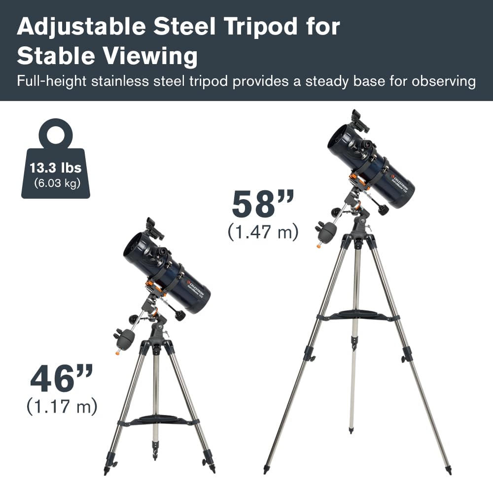 Celestron AstroMaster 130EQ Telescope for Deep-Sky Beginners | Large 130mm Optics, Bright Moon & Deep-Sky Views, Perfect First Telescope, German Equatorial Mount with Easy Manual Controls