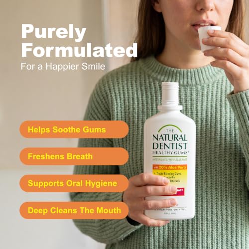 The Natural Dentist Peppermint Twist Mouthwash, No Alcohol & No Fluoride, Plant-Based Daily Rinse that Refreshes & Comforts the Mouth, 16.9 fl oz