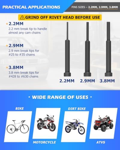 DAYUAN Motorcycle Chain Breaker Set, Chain Cutter and Riveter Kit, Red Case
