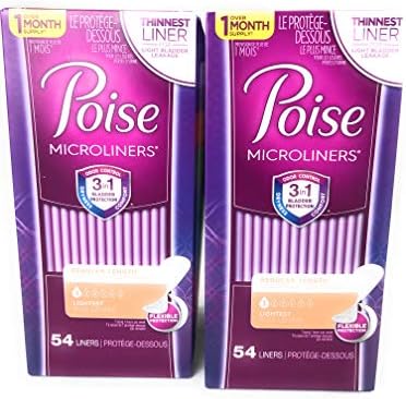 Poise Microliners, Long Length - Lightest Absorbency, 50 Count (Pack of 2)