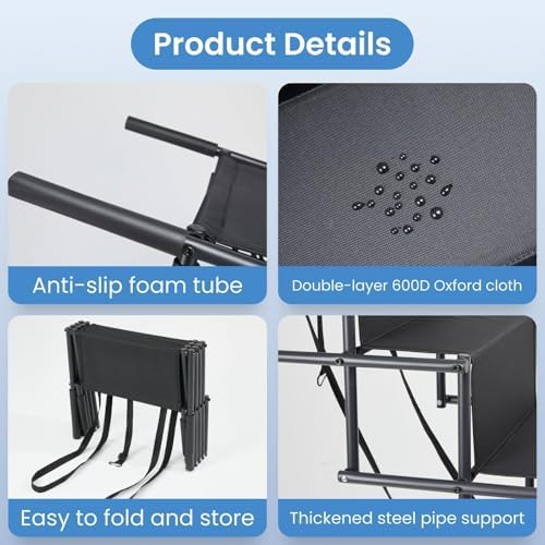 Portable Extra Wide Dog Steps, Large Dog Folding Stairs for Car, Truck, SUV | 4 Steps Non-Slip Dog Ramp for Large Dogs, Supports Up to 300 Lbs