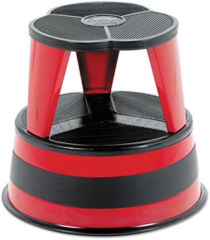 Cramer 100143 Kik-Step Steel Step Stool, 350 lb Cap, 16-Inch Dia. x 14 1/4h, Red