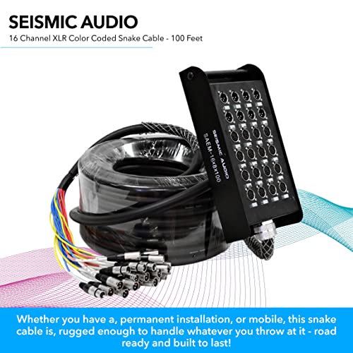 Seismic Audio Speakers 12 Channel Low Profile XLR Send Circuit Board Snake Cable, XLR Splitter Cable, 100 Feet