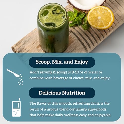 Organifi Green Juice - Powder Supplement with Organic Spirulina, Ashwagandha, and Chlorella - Helps Achieve Fitness Goals and Reduce Cortisol Levels, 30-Day Supply