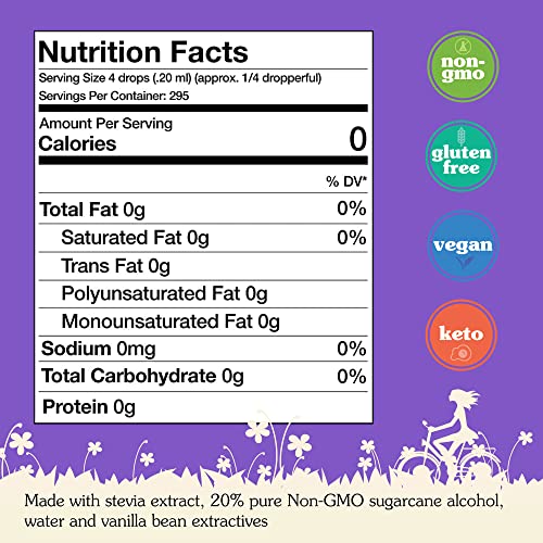 NuNaturals Liquid Stevia Sweetener, Vanilla, 2oz (2-Pack)