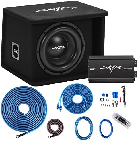 Skar Audio Single 8" Complete 700 Watt SDR Series Subwoofer Bass Package - Includes Loaded Enclosure with Amplifier