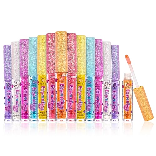 7pc Fruity Flavored Lip Gloss Set - Assorted Fruit Flavor-Great Gift | Non-Toxic Kids Makeup. Fun Shiny Lip Gloss Collection for Kids, Teens & Girls - Sweet & Glossy Lip Care