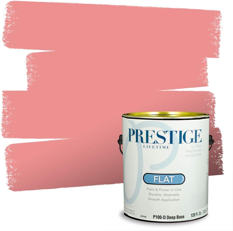 PRESTIGE Paints Exterior Paint and Primer In One, 1-Gallon, Satin, Comparable Match of Sherwin Williams* Grenadine*