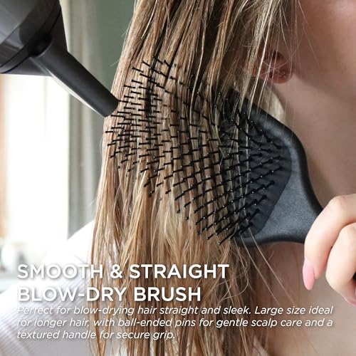 Denman Gentle Paddle Hairbrush for Comfortable Detangling, Blowdrying and Styling