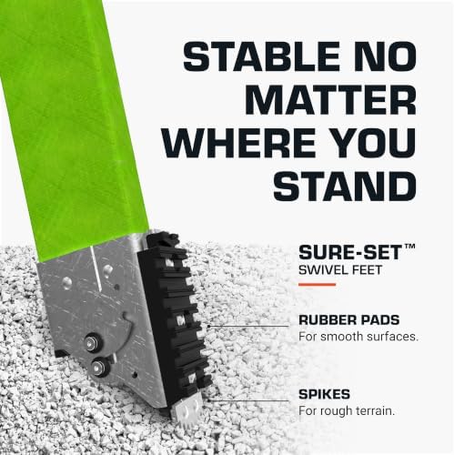 Little Giant HyperLite 16', Extension Ladder, Fiberglass | Lightweight Fiberglass Extension Ladder, Non-Conductive, For Electricians and Contractors
