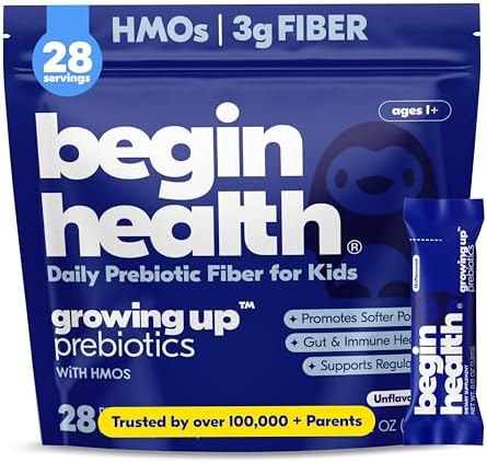 Begin Health Beginbaby® Prebiotics and Probiotics for Infants 0-12 Months | Baby Formula Prebiotic + Probiotic Powder with 2'-FL HMO's & B. Infantis for Optimal Digestion | 28-Packs - Unflavored