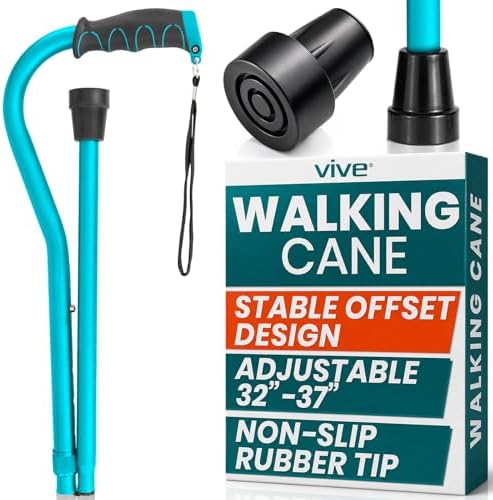 Vive Walking Cane for Women, Men, Elderly - Patented Offset Grip