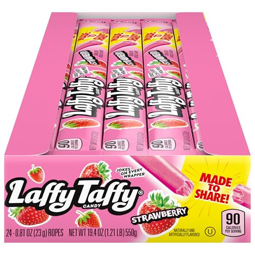 Laffy Taffy Rope Candy, Banana Flavor, 0.81 Ounce Ropes (Pack of 24)