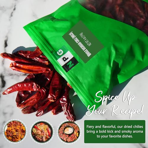 NPG Sichuan Dried Red Chili Peppers 4 Oz, Mild Hot, Whole Chili Peppers
