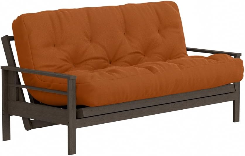 Royal Sleep Products by The Futon Factory 12 inch Foam Futon Mattress - Solid Black Fabric - Full Size - CertiPUR Certified Foams - Made in USA - (Frame not Included)