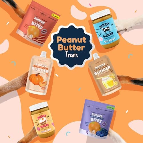 BUDDY BUDDER, Ruff Ruff Raw, Natural Dog Peanut Butter, Dog TreatMade in USA, (17 oz Jars)