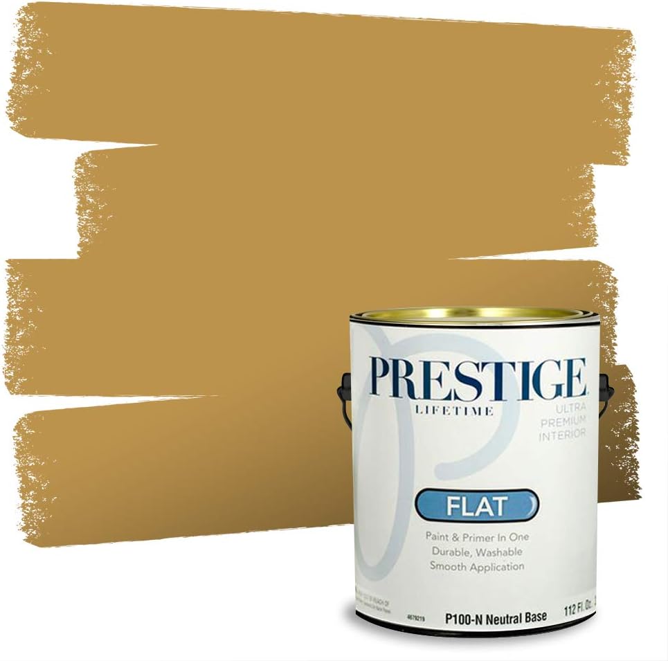 PRESTIGE Paints Exterior Paint and Primer In One, 1-Gallon, Satin, Comparable Match of Sherwin Williams* Cachet Cream*