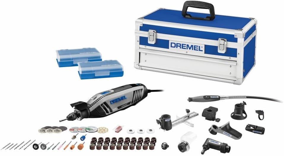 Dremel 4300-9/64 Rotary Tool Kit with Flex Shaft - 9 Attachments & 64 Accessories - Ideal for Engraving, Etching, Sanding, and Polishing