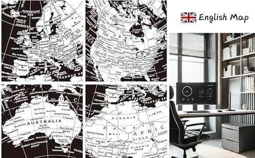 EXERZ 5.5 Inches Mini World Globe Black Rotating Desktop Globe | With Stainless Steel Base for Home Office School