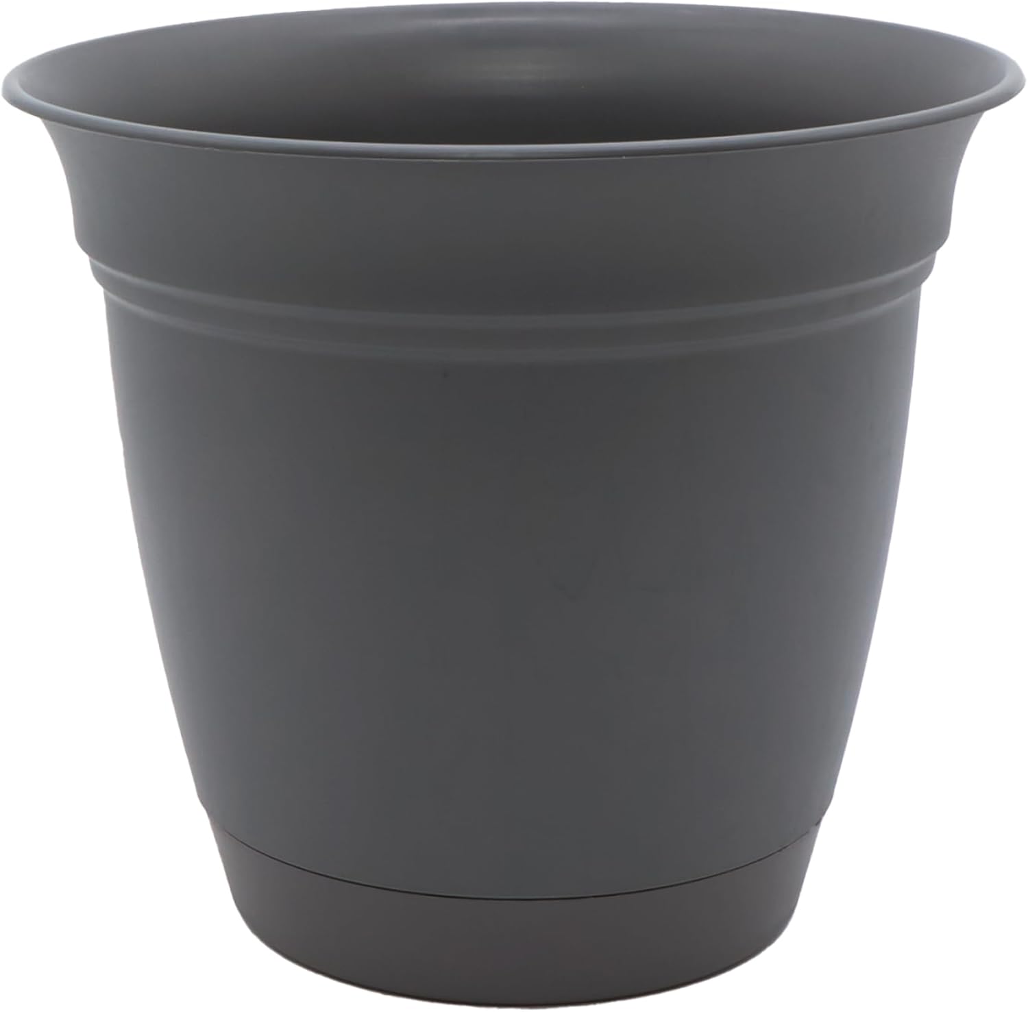 The HC Companies Eclipse Round Planter with Saucer - Outdoor & Indoor Plant Pot with Drainage Holes - Lightweight