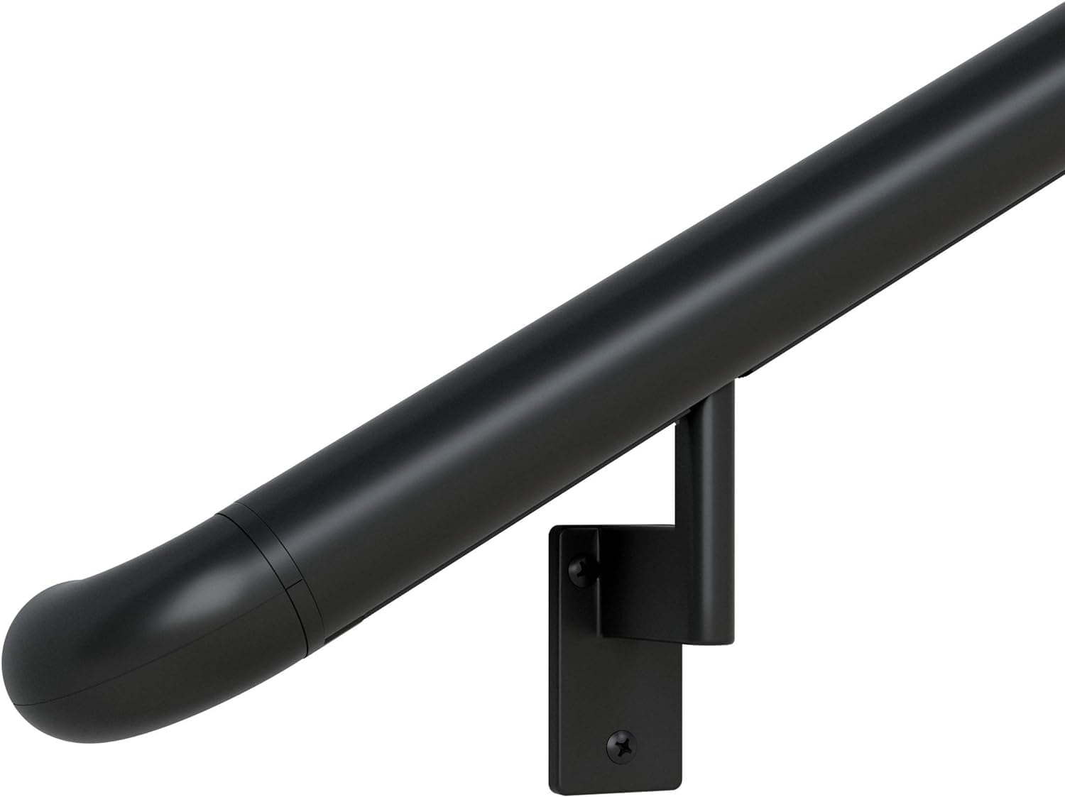 Promenaid Silver 5ft ADA Handrail Kit - Complete Indoor/Outdoor Stair Handrail - 1.6" Round Satin-Anodized Aluminum Railing with 3 Silver Painted