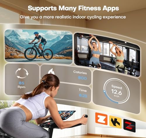 Exercise Bike, CHAOKE Quiet Magnetic Resistance 300LB Capacity Stationary Bike for Home with App Compatible
