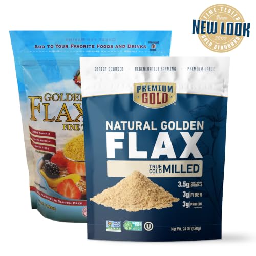 Premium Gold Whole Milled Flaxseed 24 oz, Gluten-Free, Non-GMO, Kosher, Fine Milled Flaxseed, High Fiber, Source of Omega-3, Plant-Based Protein