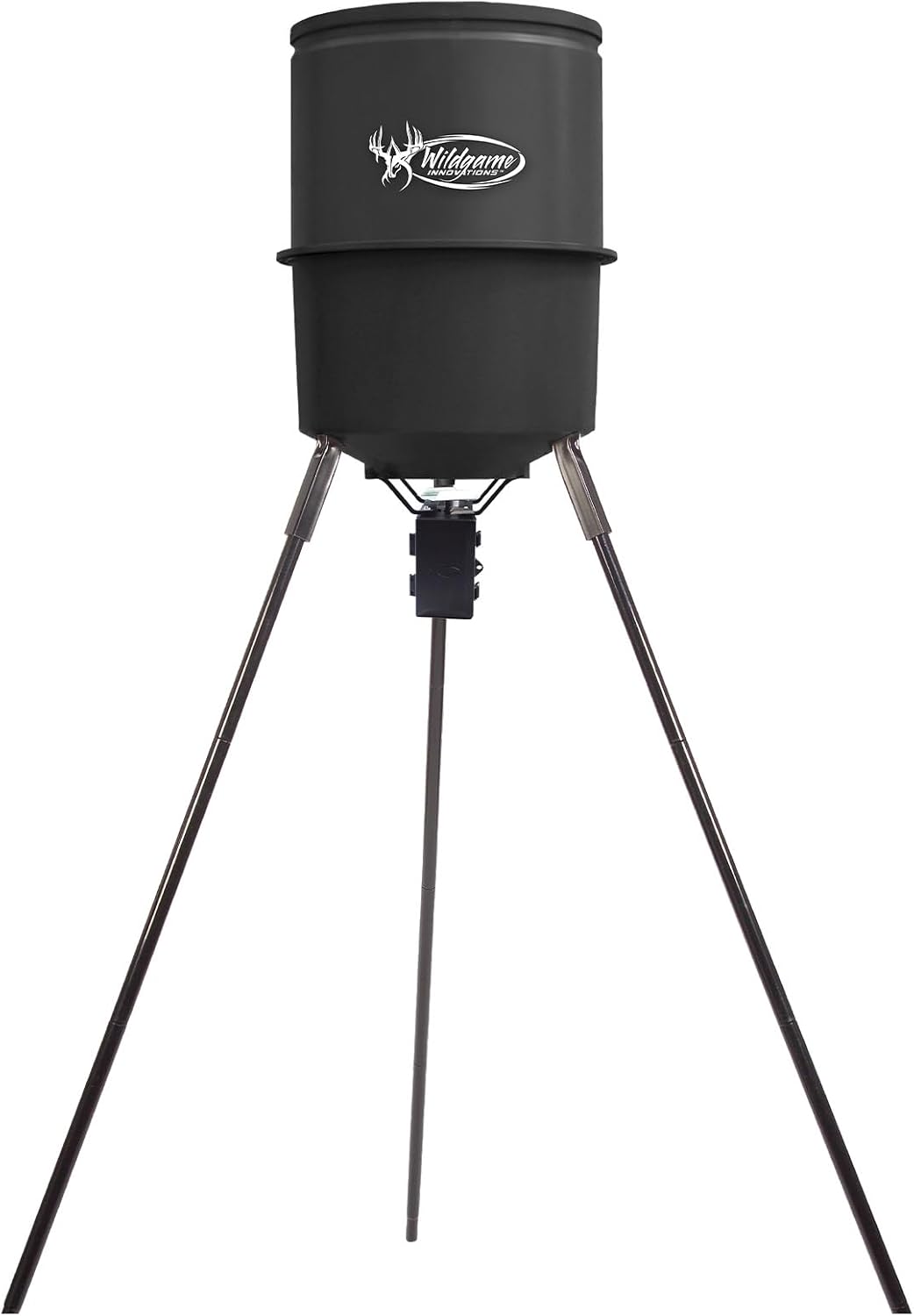 Wildgame Innovations Quick-Set 270 lb Game Feeder | Durable tripod Corn/Pellet hunting feeder, digital timer, 1-4 available feed times & 30-feet radius