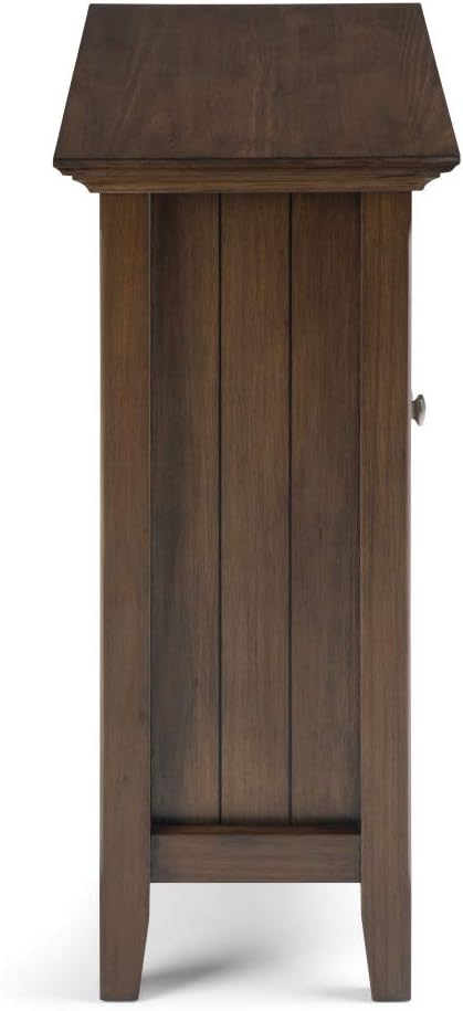SIMPLIHOME Bedford 62" Wide Solid Wood Sideboard in Brunette Brown | Transitional low media console with glass doors and storage shelves for the living room, entryway or dining room.