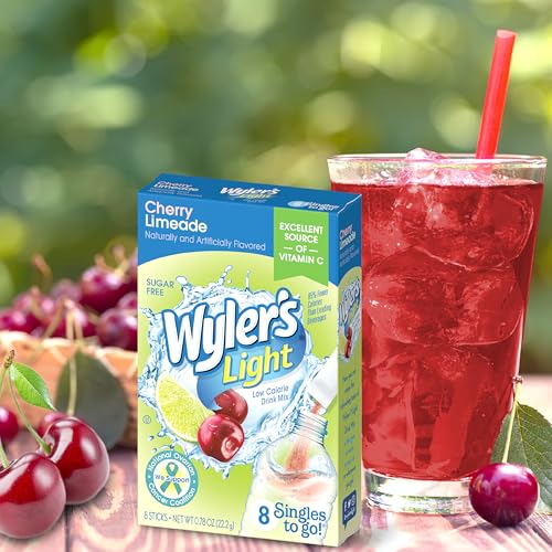 Wyler's Light Cherry Limeade Singles To Go Drink Mix Cherry Limeade, 1 box with 8 count