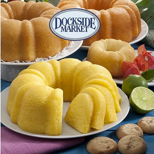 Dockside Market Banana Nut Bundt Cake - Tropical Fruit Cake Dotted with Crunchy Chopped Pecans. Perfect Gourmet Gift for Gift Baskets, Birthdays, Parties - 24 oz