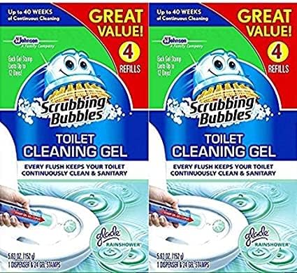 Mega Value Scrubbing Bubbles Toilet Cleaning Gel Fresh, 2 Dispensers, 8 Refills, 48 Gel Stamps, 10.72oz