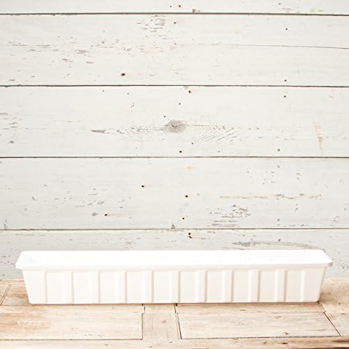 Root & Vessel Poly-Pro Plastic Flower Box Planter, White, 30-Inch