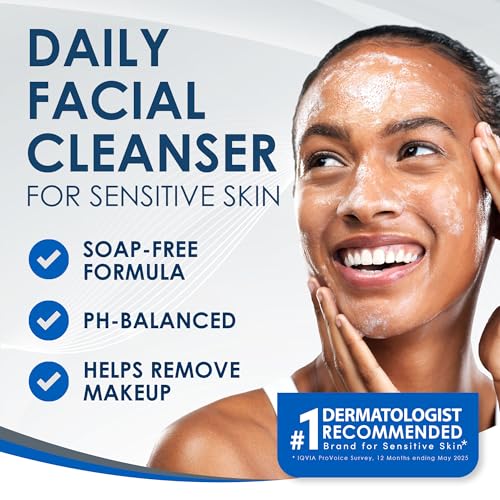 Vanicream Gentle Facial Cleaner with Pump Dispenser, 8 Fl Oz, Formulated without Common Irritants for Sensitive Skin, Removes Makeup, Dirt & Excess Oils, Non-Comedogenic, pH-Balanced Face Wash