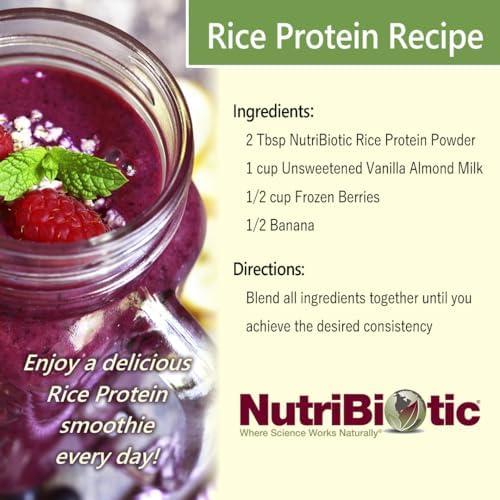 NutriBiotic Certified Organic Plain Rice Protein, 21 Ounce | Low Carbohydrate Vegan Protein Powder | Raw, Certified Kosher & Keto Friendly | Made Without Chemicals, GMOs & Gluten | Easy to Digest