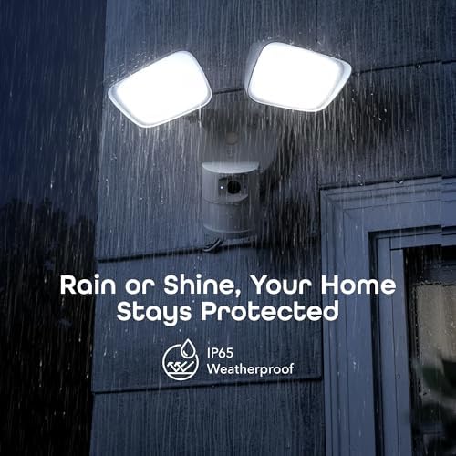 Geeni Lighthawk Smart Floodlight Camera, 3MP Ultra-HD Video, 1800 Lumens | Motion-activated light, two-way audio, built-in siren, hardwired outdoor