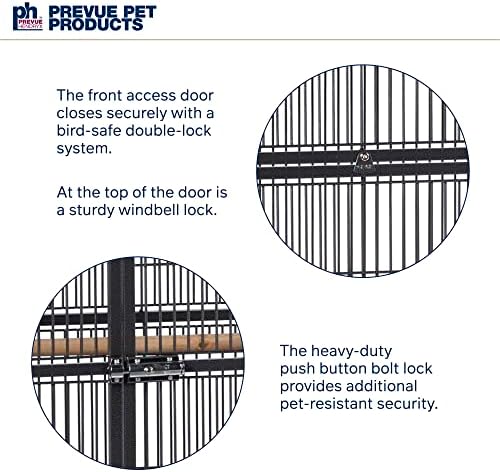 Prevue Pet Products Wrought Iron Select Bird Cage 3154BLK, Black Hammertone, 36-Inch by 24-Inch by 66-Inch