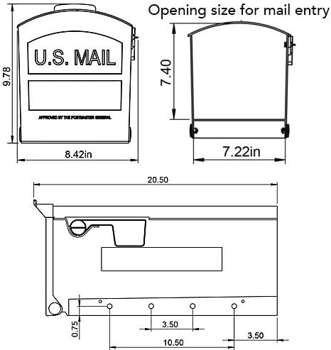 Gibraltar Mailboxes Patriot Large Capacity Rust-Proof Plastic Black, Post-Mount Mailbox, GMB515B01