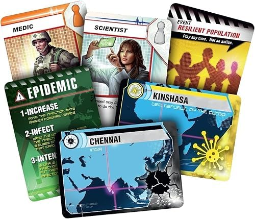Pandemic Board Game - Cooperative Strategy for Adults & Families, Stop Global Disease Outbreaks, Adult Board Games, Teamwork & Strategy