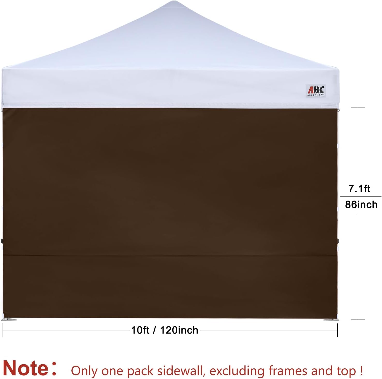 ABCCANOPY Instant Canopy SunWall 10x10 FT No Frame or Top, White