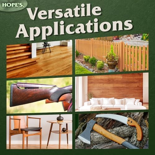 HOPE'S 100% Pure Tung Oil, Food Safe, Premium Waterproof Natural Wood Finish and Sealer for Indoor and Outdoor Projects,16 Fl Oz, 1 Pack