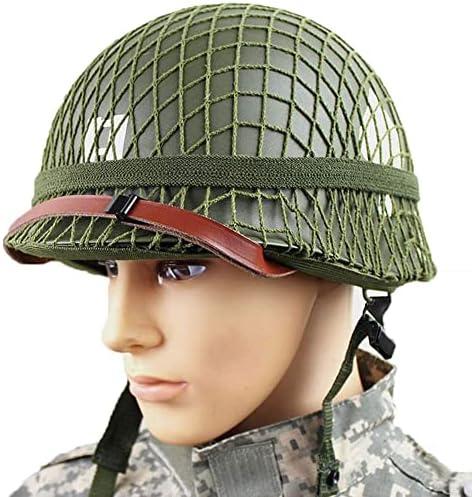 Perfect WW2 US Army M1 Green Helmet Replica with Net/Canvas Chin Strap DIY Painting