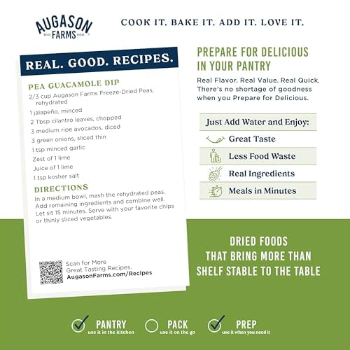 Augason Farms Freeze-Dried Peas Can | Emergency Food Supply, 30 Servings, 30 Year Shelf Life, Great for Cooking, Side Dishes, and Snacks