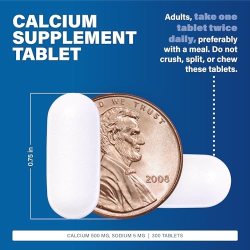 Major Oyster Shell Calcium 500 mg - Daily Calcium Supplement - 300 Tablets (1-Pack)