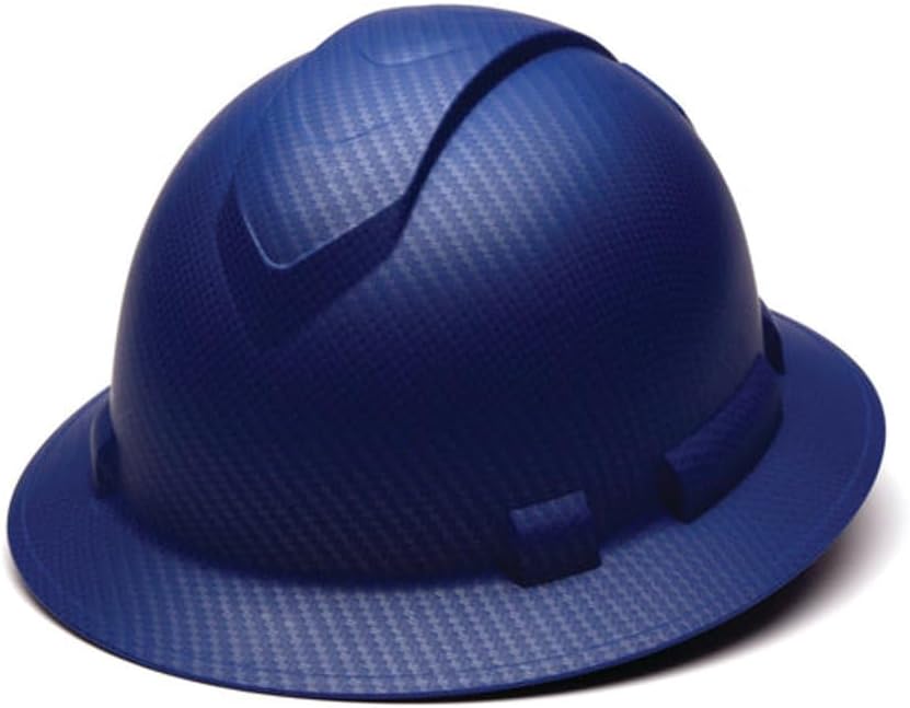 Pyramex Ridgeline Full Brim Hard Hat 4 Point Ratchet White | Full-brim sun & rain protection, HDPE shell, Ratchet suspension, Construction & utility, ANSI Z89.1 Type I Class C/G/E